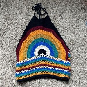 Crochet Crop Halter Tank Size S